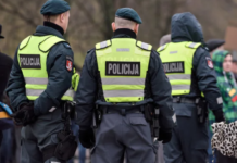 В Вильнюсе залетел воздушный шар с контрабандой. Подозреваемый ранил полицейского и сбежал