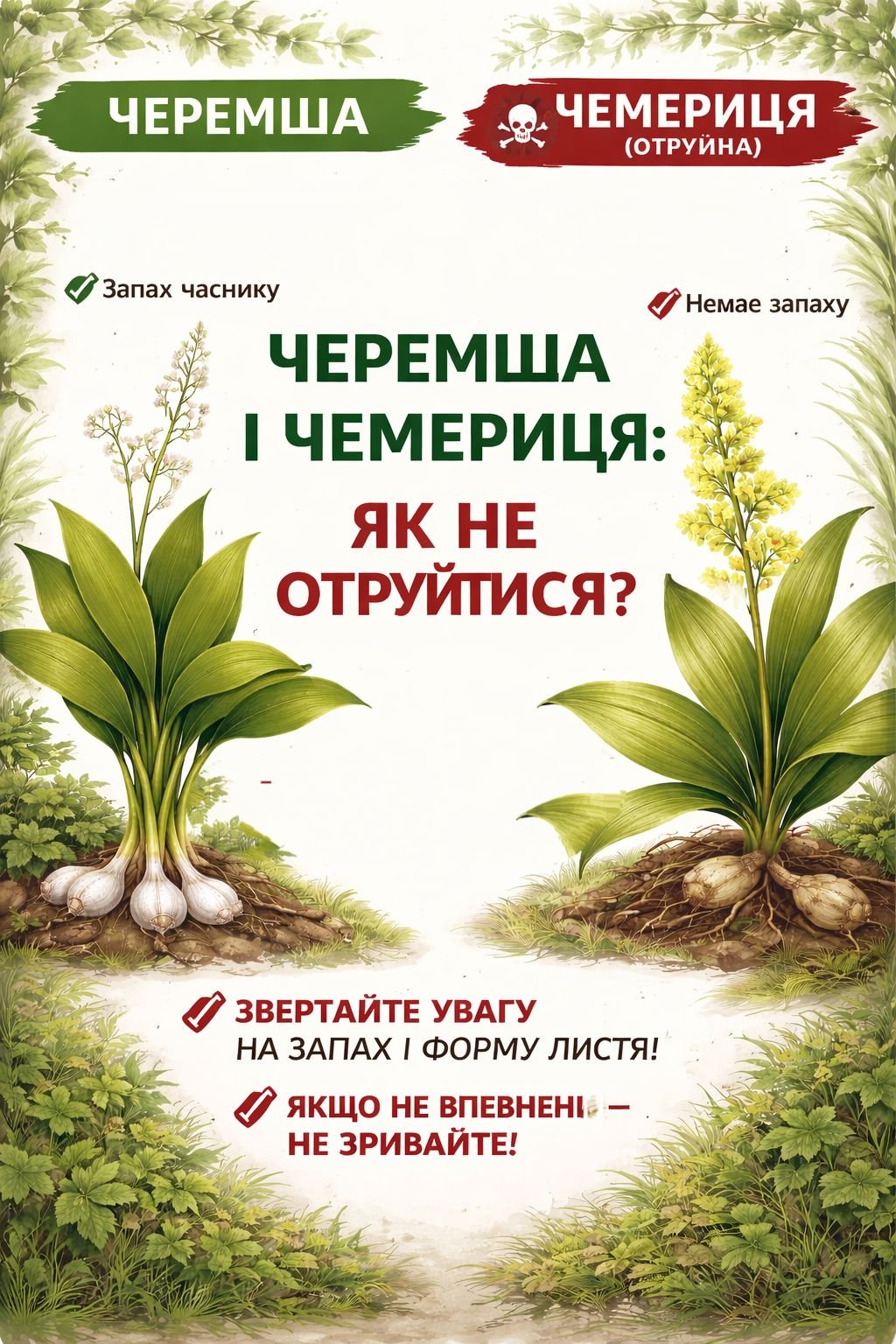 Делікатес чи смертельна пастка? Фахівці пояснюють різницю між черемшею та чемерицею